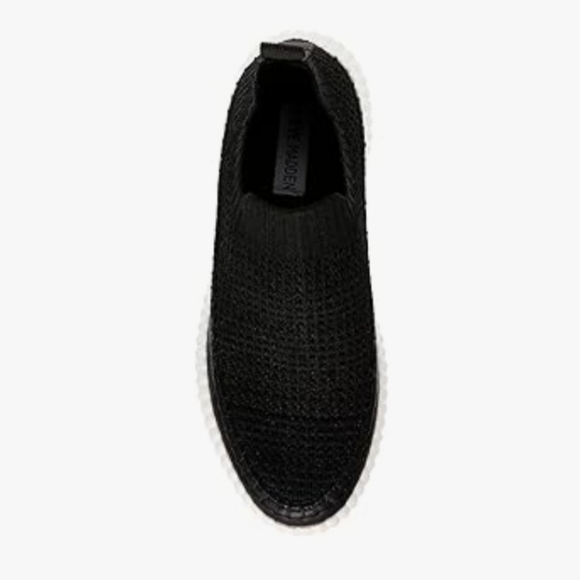 NEW STEVE MADDEN Samarah Black slip on knit shoe in black SZ 9 - Picture 8 of 17